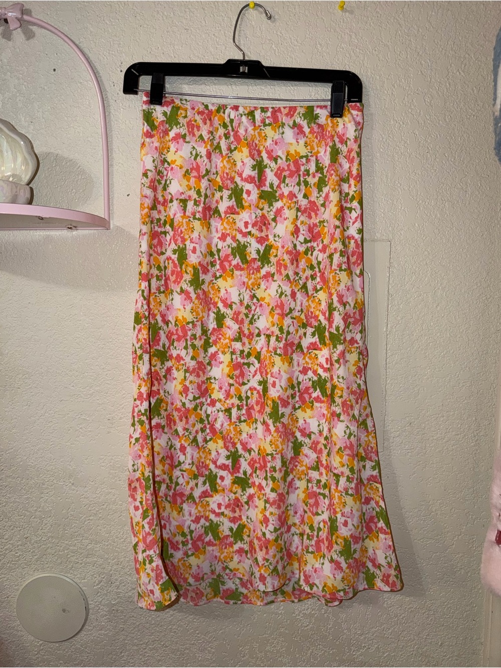 bp Floral Midi Skirt - Pink, Yellow & Green